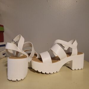 STYLISH S MARIA-S - Womens Open Toe Double Band Chunky Block Heel Lug Sole Platf